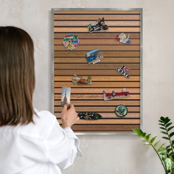 Tableau pour collection d'aimants cadre argenté Ceintures chaudes