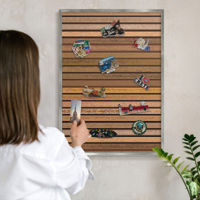 Tableau pour collection d'aimants cadre argenté Ceintures chaudes