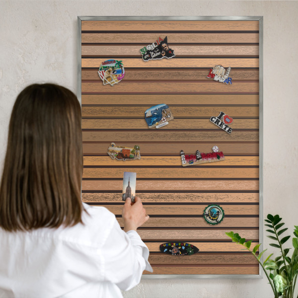 Tableau pour collection d'aimants cadre argenté Ceintures chaudes