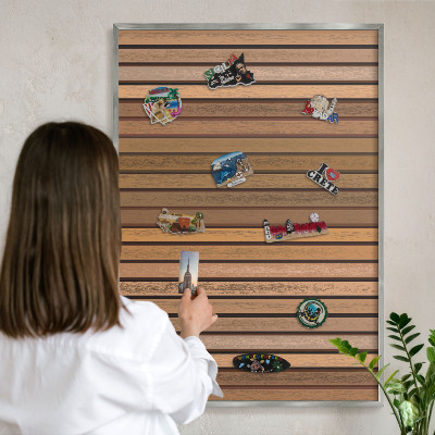 Tableau pour collection d'aimants cadre argenté Ceintures chaudes