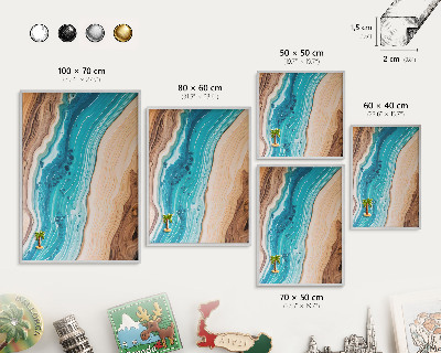 Tableau magnétique décoratif avec cadre argenté Les couches de la Terre