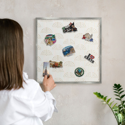 Tableau magnétique décoratif avec cadre argenté Arches artistiques