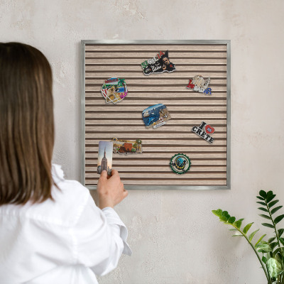 Tableau magnétique décoratif avec cadre argenté Structure calme