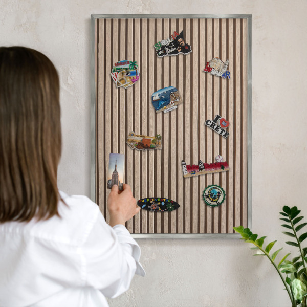 Tableau magnétique décoratif avec cadre argenté Structure calme