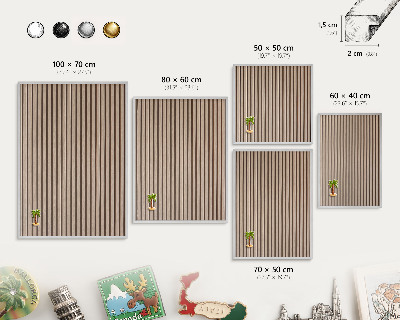 Tableau magnétique décoratif avec cadre argenté Structure calme