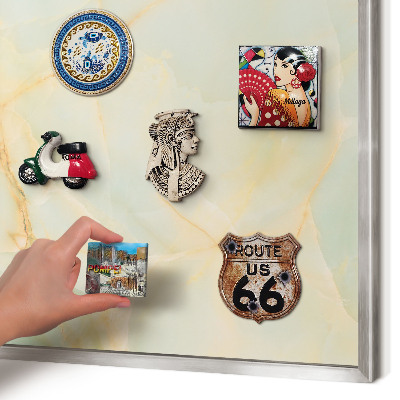 Tableau magnétique décoratif avec cadre argenté Élégance du marbre