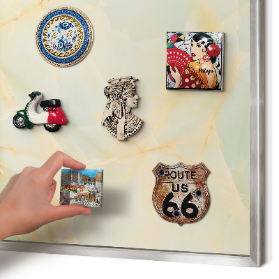 Tableau magnétique décoratif avec cadre argenté Élégance du marbre
