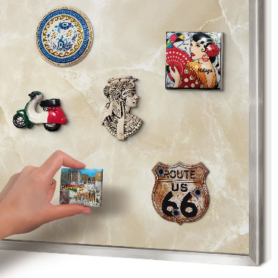 Tableau magnétique décoratif avec cadre argenté Motif marbré