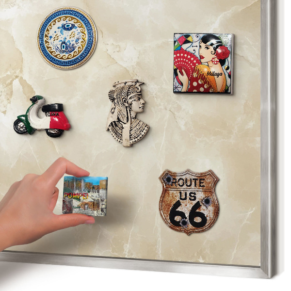 Tableau magnétique décoratif avec cadre argenté Motif marbré