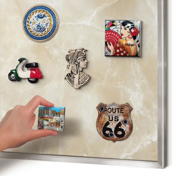 Tableau magnétique décoratif avec cadre argenté Motif marbré