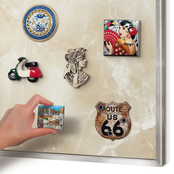 Tableau magnétique décoratif avec cadre argenté Motif marbré