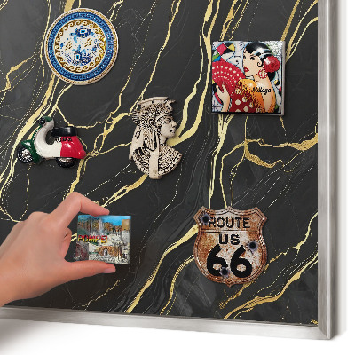 Tableau pour collection d'aimants cadre argenté Vagues luxueuses