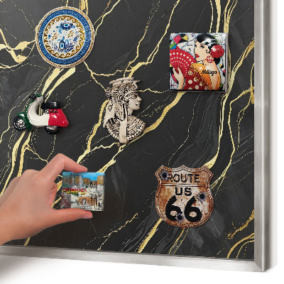 Tableau pour collection d'aimants cadre argenté Vagues luxueuses