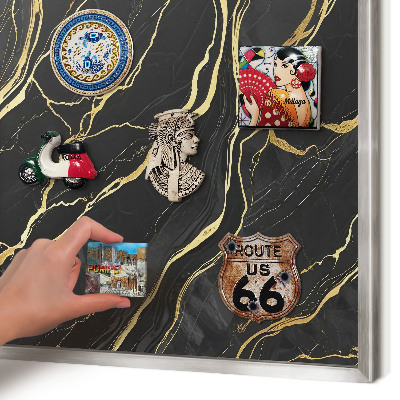 Tableau pour collection d'aimants cadre argenté Vagues luxueuses