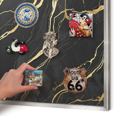 Tableau pour collection d'aimants cadre argenté Vagues luxueuses