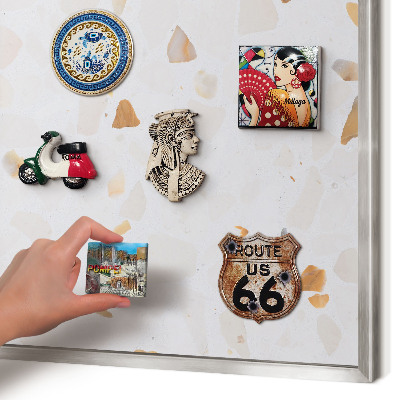 Tableau magnétique décoratif avec cadre argenté Mosaïque chaude