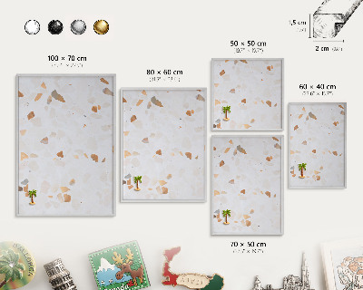Tableau magnétique décoratif avec cadre argenté Mosaïque chaude