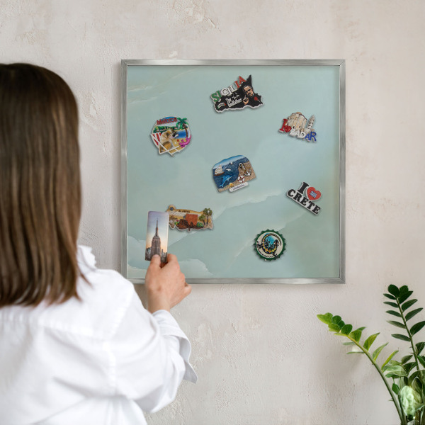 Tableau pour collection d'aimants cadre argenté Harmonie paisible