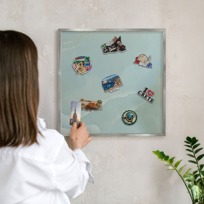 Tableau pour collection d'aimants cadre argenté Harmonie paisible