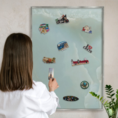 Tableau pour collection d'aimants cadre argenté Harmonie paisible