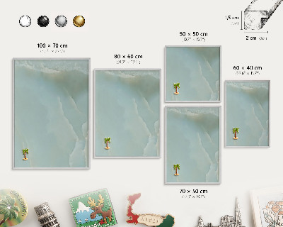 Tableau pour collection d'aimants cadre argenté Harmonie paisible