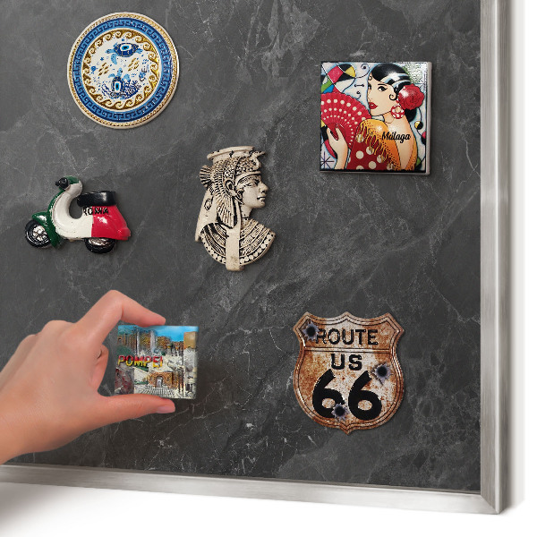 Tableau magnétique décoratif avec cadre argenté Élégance grise