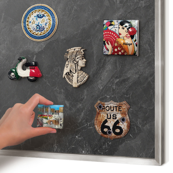 Tableau magnétique décoratif avec cadre argenté Élégance grise