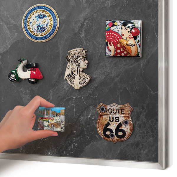 Tableau magnétique décoratif avec cadre argenté Élégance grise