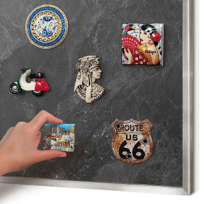 Tableau magnétique décoratif avec cadre argenté Élégance grise