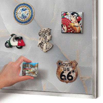 Tableau pour collection d'aimants cadre argenté Veines grises