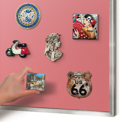 Tableau magnétique décoratif avec cadre argenté Couleur saumon
