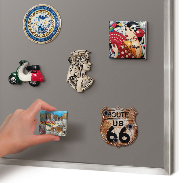 Tableau pour collection d'aimants cadre argenté Gris foncé