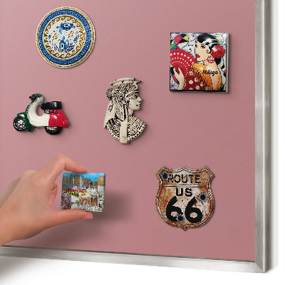 Tableau magnétique décoratif avec cadre argenté Rose poudré