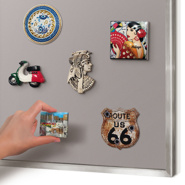 Tableau magnétique décoratif avec cadre argenté Gris cendré