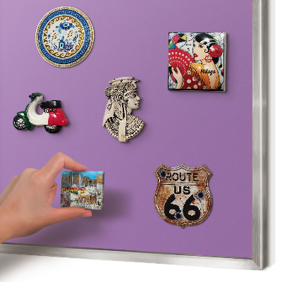 Tableau pour collection d'aimants cadre argenté Violet