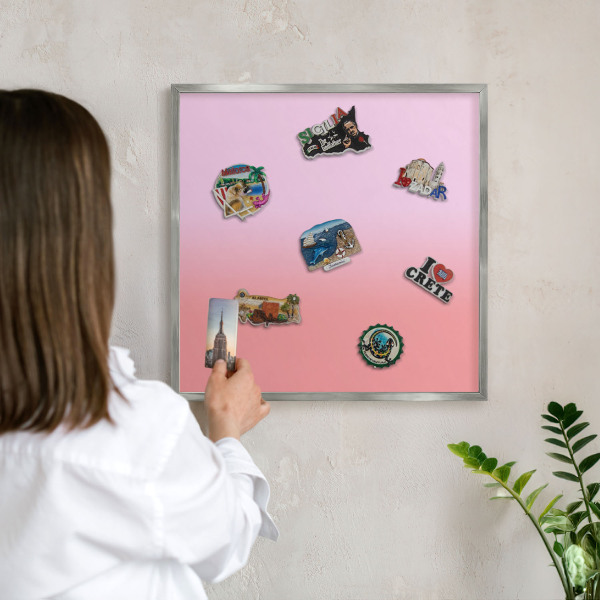 Tableau magnétique décoratif avec cadre argenté Gradient délicat
