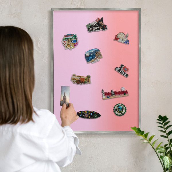Tableau magnétique décoratif avec cadre argenté Gradient délicat