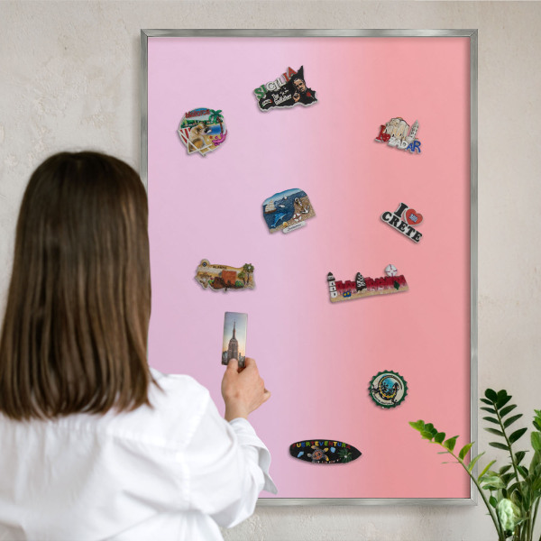 Tableau magnétique décoratif avec cadre argenté Gradient délicat
