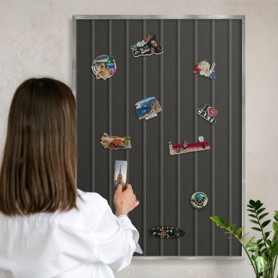 Tableau magnétique décoratif avec cadre argenté Texture du panneau