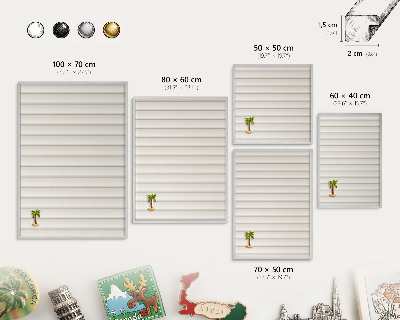 Tableau pour collection d'aimants cadre argenté Lignes verticales