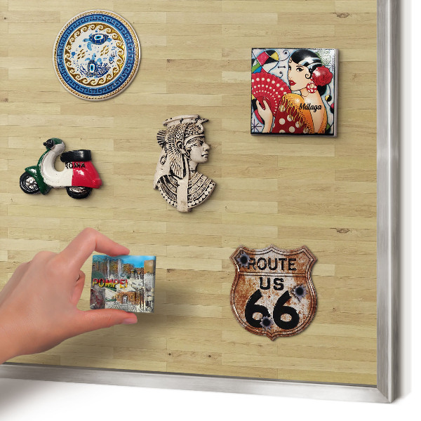 Tableau magnétique décoratif avec cadre argenté Texture bois