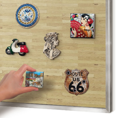 Tableau magnétique décoratif avec cadre argenté Texture bois