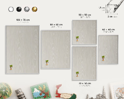 Tableau magnétique décoratif avec cadre argenté Structure en bois