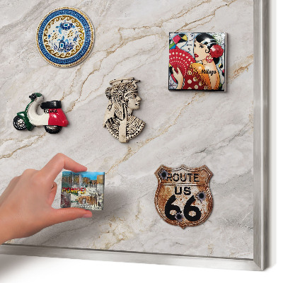 Tableau magnétique décoratif avec cadre argenté Élégance du marbre
