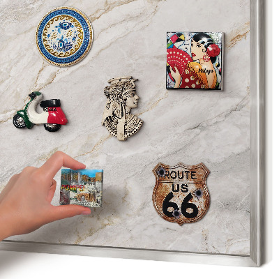 Tableau magnétique décoratif avec cadre argenté Élégance du marbre