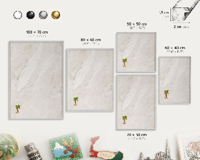 Tableau magnétique décoratif avec cadre argenté Élégance crémeuse