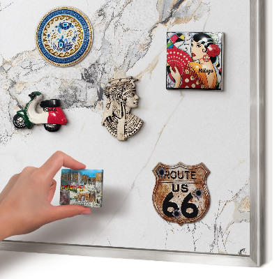 Tableau magnétique décoratif avec cadre argenté Effet marbre