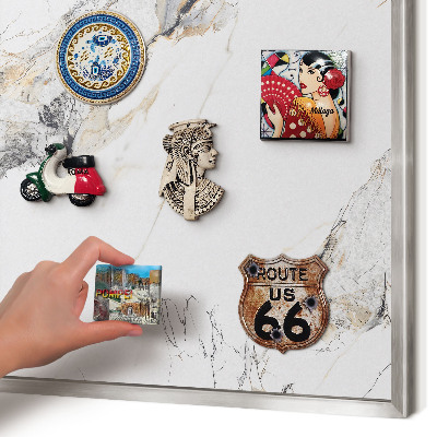Tableau magnétique décoratif avec cadre argenté Effet marbre
