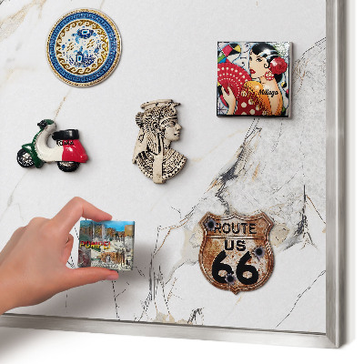 Tableau magnétique décoratif avec cadre argenté Effet marbre
