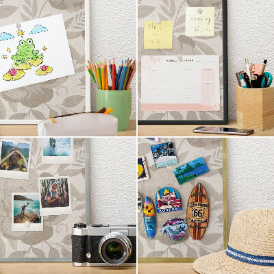 Tableau magnétique décoratif avec cadre argenté Fleurs vintage